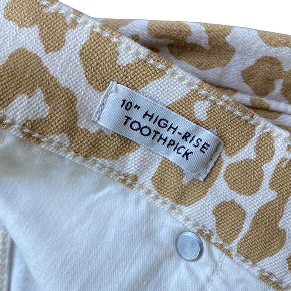 J CREW Skinny Jeans Womens Sz 28 Toothpick High Rise Tan Leopard Safari Jungle - Picture 4 of 7